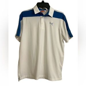 Puma Collared Shirt Blue & White Youth Size Xl Golf